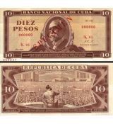 10 Pesos Kuba 1967-89 P104s UNC SPECIMEN